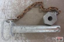 1-1/4" x 8" Hitch Pin w/ Lock Nut & Chain