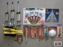 Painting Supplies & Misc, Paint Brush Set, Aluminum Square, Wire Brush, Face Masks, Utility Knife,
