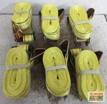 Universal Cargo 2" x 27' Ratchet Tie Down w/ Double Hooks - Set of 6(+/-)