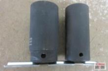 Sunex 2pc 1/2" Drive 6pt Deep Metric Impact Sockets w/ Storage Rail (26mm & 30mm)