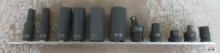 Grey Pneumatic 11pc 3/8" Drive 6pt SAE Impact Socket Set w/ Storage Rail 5/16", 3/8", 5/8", 11/16",