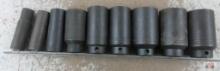 Wright 9pc 1/2" Drive 6pt Metric Impact Socket Set w/ Storage Rail - USA 14mm, 16mm, 21mm, 29mm,
