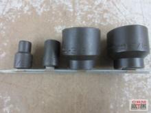 Wright 4pc 1/2" Drive 6pt SAE Impact Socket Set w/ Storage Rail - USA 3/8", 9/16", 1-3/8", 1-7/16"