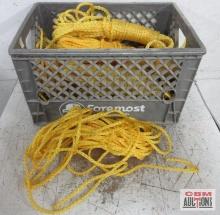 Gray Crate of Yellow Braided Polypropylene Rope - Various Sizes