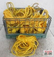 Wire Crate of Yellow Braided Polypropylene Rope - Various Sizes