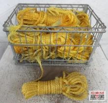 Wire Crate of Yellow Braided Polypropylene Rope - Various Sizes