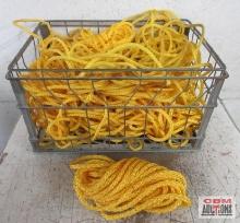 Wire Crate of Yellow Braided Polypropylene Rope - Various Sizes