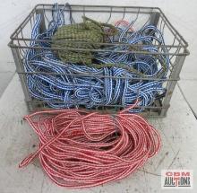 Wire Crate of Assorted Colored Braided Polypropylene Rope - Various Sizes