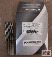 Norseman 05700 High Speed Heavy Duty Super Premium Black & Gold 1/4" Drill Bits