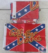 Git-Er-Done 12" x 18" High Quality Flag w/ Sleeve for Pole or Grommets for Flying - Set of 25(+/-)