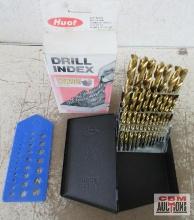 Hout CP29 29pc Titanium Drill Bit Set 1/16" to 1/2" by 64ths w/ Index Case & Dill Bit Gauge