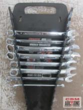 SK Tools (USA) 8pc SAE Combination Wrench Set w/ Ernst Wrench Rack 1/4", 7/16", 5/8", 5/8", 11/16",