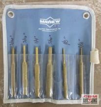 Mayhew 6pc Brass Punch Set w/ Storage Pouch 1/8", 1/8", 3/16" 3/16", 1/4" & 5/16"