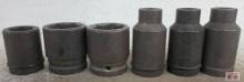 SK Tools 6pc 3/4" Drive, 6pt, SAE Impact Socket Set - USA 1", 1-7/16", 1-7/16", 5/8", 5/8" & 5/8"