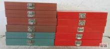 Empty Metal Tool Cases 10" L x 5-3/4" W x 1-1/2" Deep - Set of 11