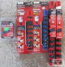 Ernst 3/8" Drive Ratchet & Extension Holder, 1/2" Drive Dura-Lock Magnetic Socket Holder Metric &