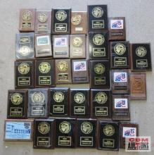 Clear Tub of Exhibitors Plaques