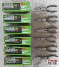 (6) Needle Nose Pliers & (6) 16pc Cushion Grip Socket/Screwdriver Sets
