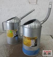 Pair of LuMax Galvanized Measurering Cans w/ Flex Spout