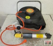70' Heavy Duty Plastic Retractable Cord Reel w/ Straight Light - Runs