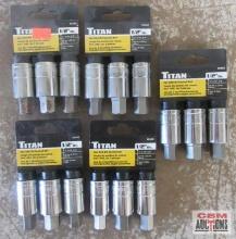 Titan 16162 3pc 1/2" Drive SAE Bit Socket Set (1/2", 96/16", 5/8" - Set of 5