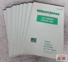 WilsonJones 7 Column, 8-1/2" x 14", Green Columnar Ruled Pads - Set of 10(+/-)