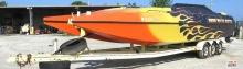 1993 32' Obsession Catamaran Here Kitty Kitty, Full Hydraulic Steering, Custom Trailer Tri Axle