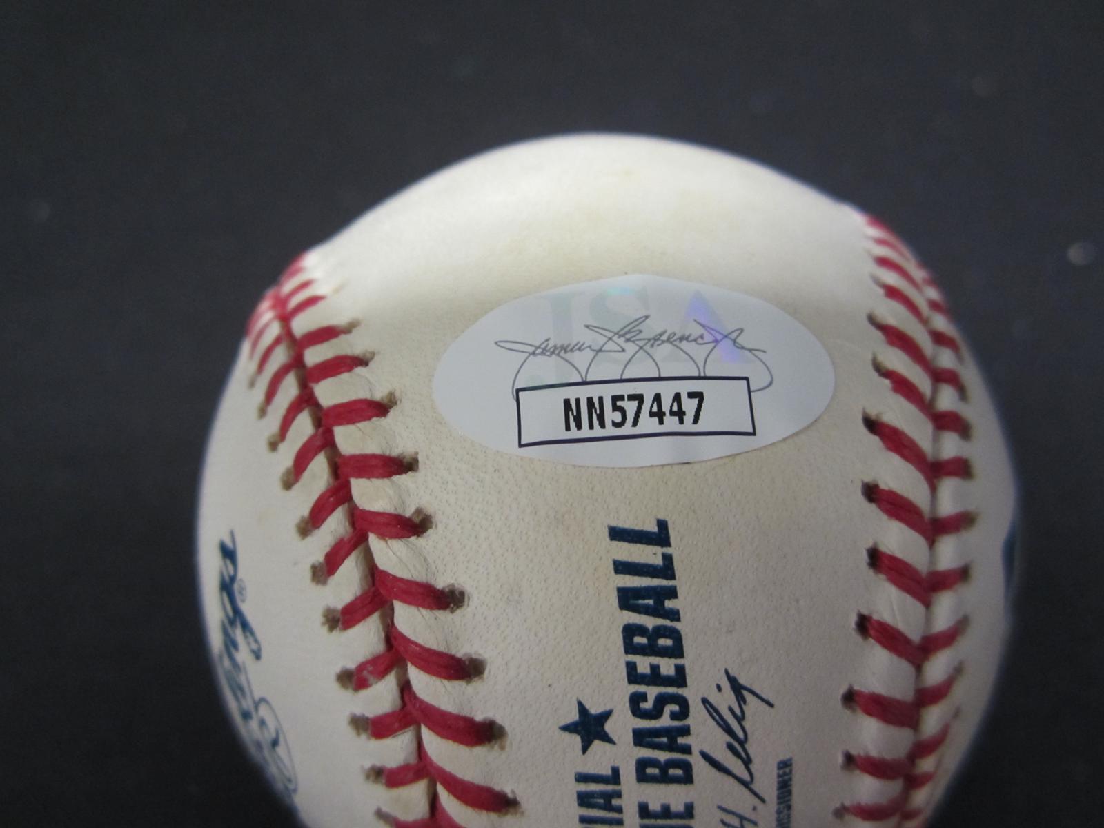 Vernon Wells signed ROMLB baseball JSA COA