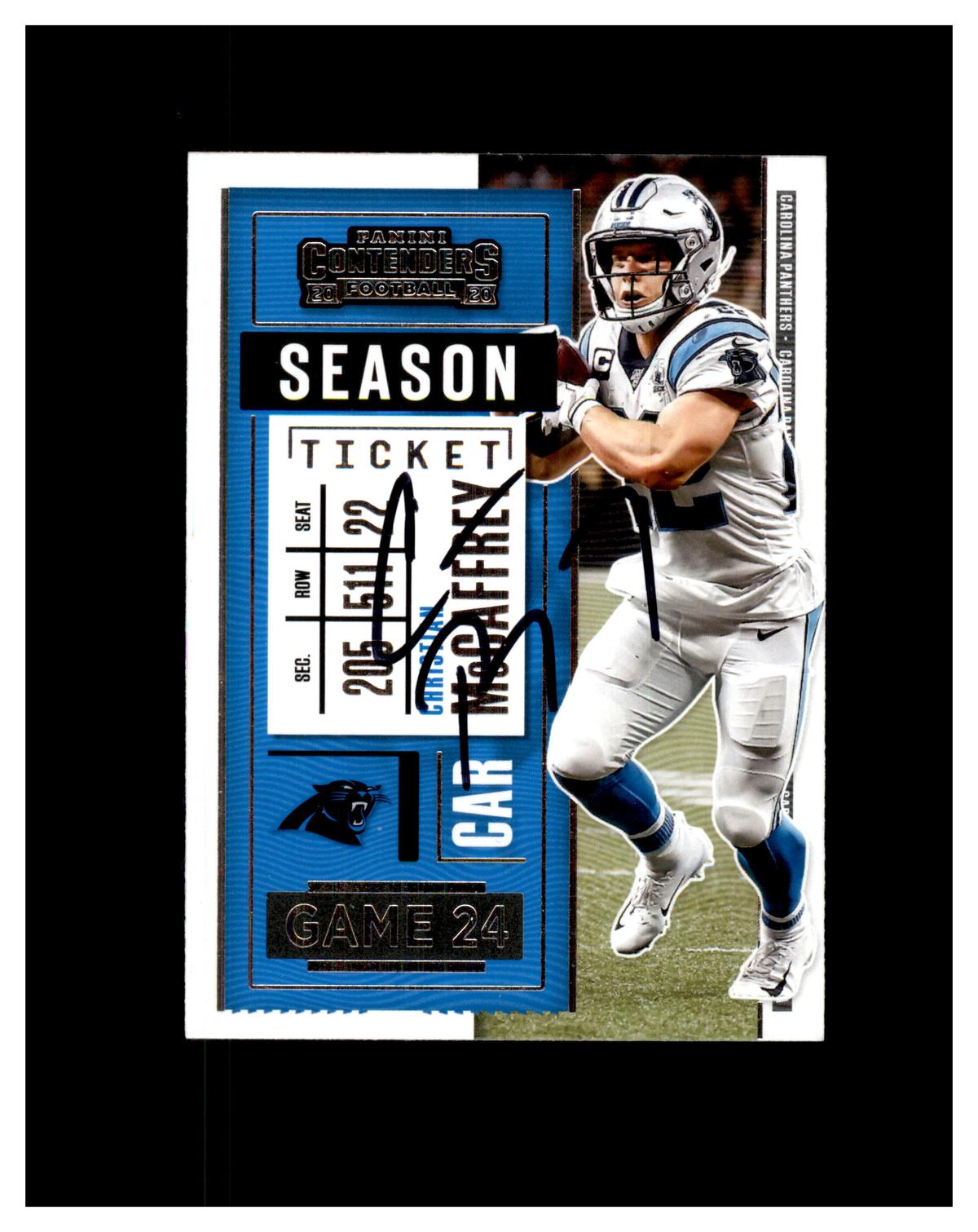 Christian McCaffrey Signed/AUTO Card w/ COA