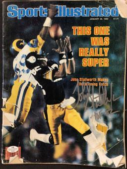 JOHN STALLWORTH SIGNED MAGAZINE WITH VS COA STEELERS