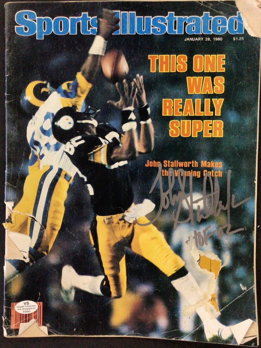 JOHN STALLWORTH SIGNED MAGAZINE WITH VS COA STEELERS