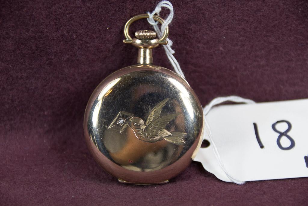 Am. Waltham 0sz 7jw DIAMOND set Hunter Case