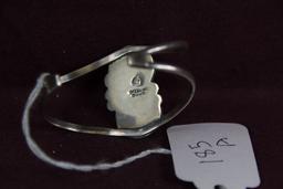 Zuni Signed Sterling Cuff Bracelet