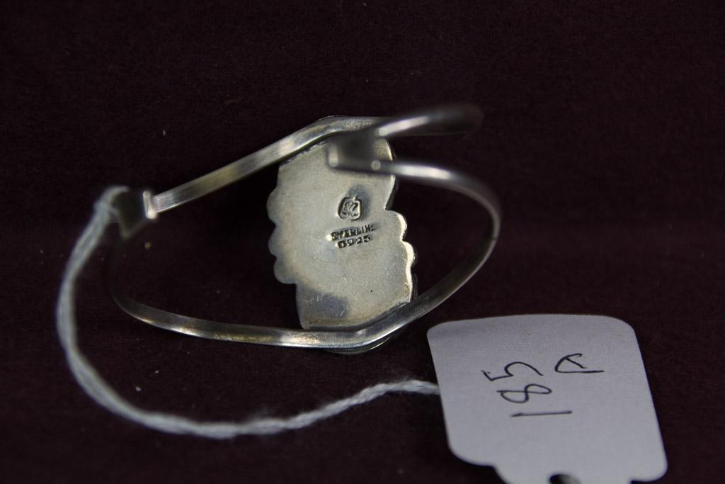 Zuni Signed Sterling Cuff Bracelet
