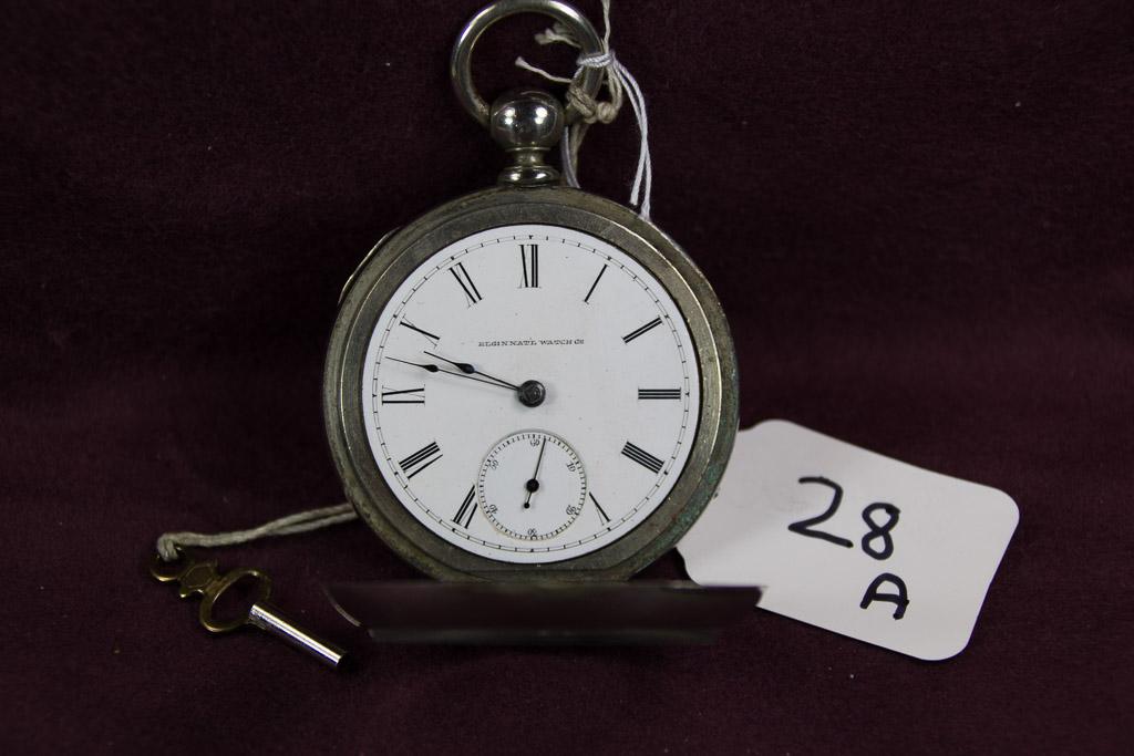 Elgin H.H. Taylor 18sz 15jw Key Wind Hunter Case