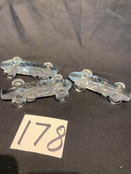 Group Of 3 Atlantis Clear Maserati250f 1956/57 Paperweights