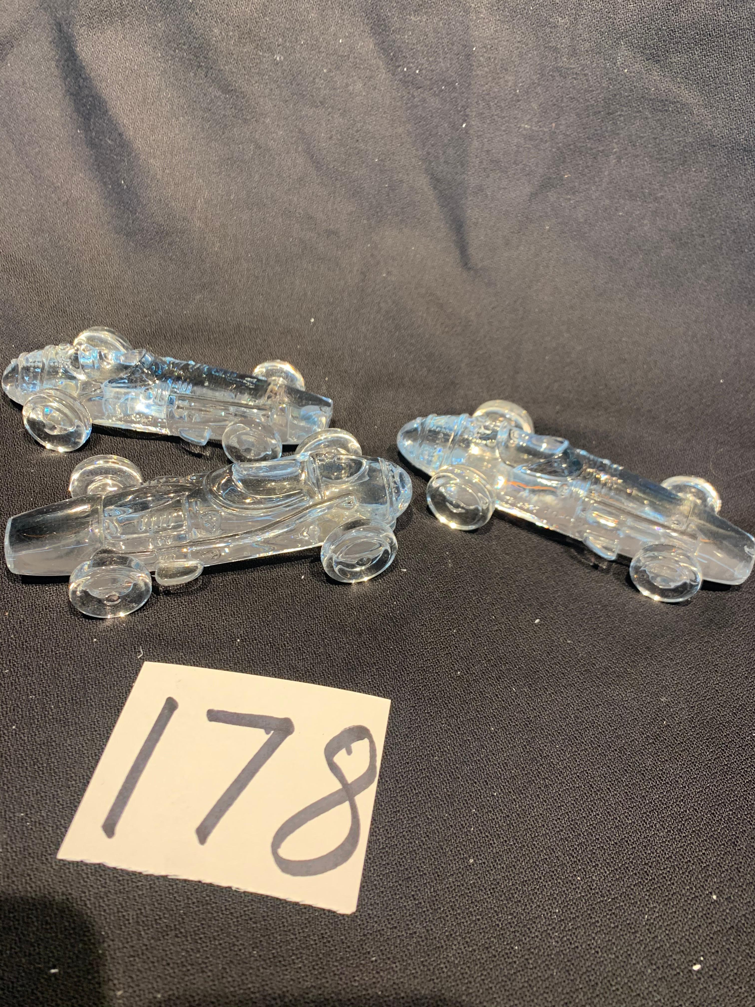 Group Of 3 Atlantis Clear Maserati250f 1956/57 Paperweights