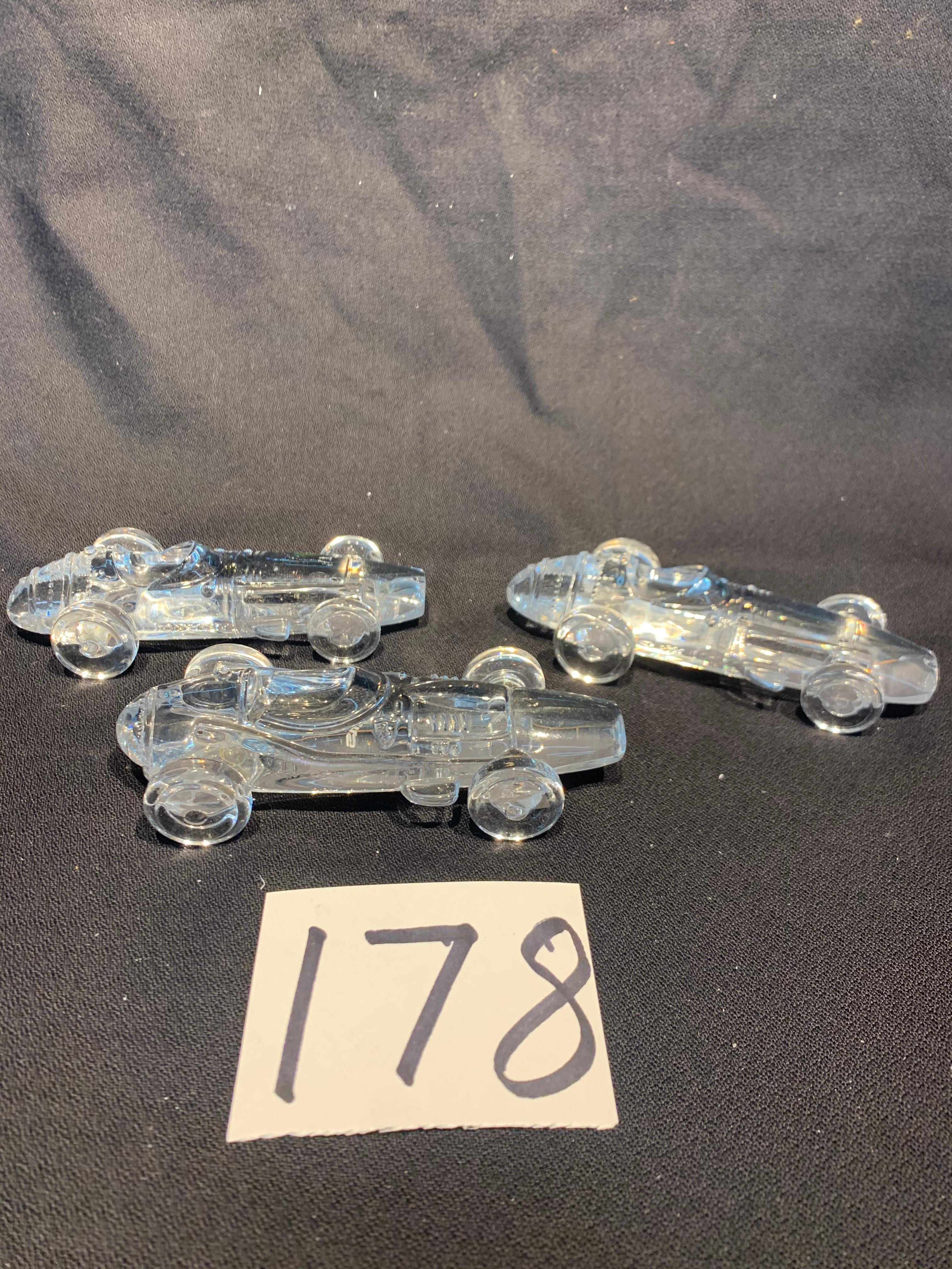 Group Of 3 Atlantis Clear Maserati250f 1956/57 Paperweights