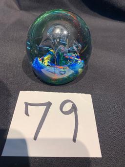Mid Century Multi Colored Paper Weight 2 3/8