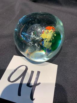 Multi Colored Art Deco Paper Weight 2 3/4 In