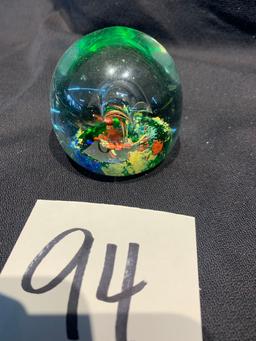 Multi Colored Art Deco Paper Weight 2 3/4 In