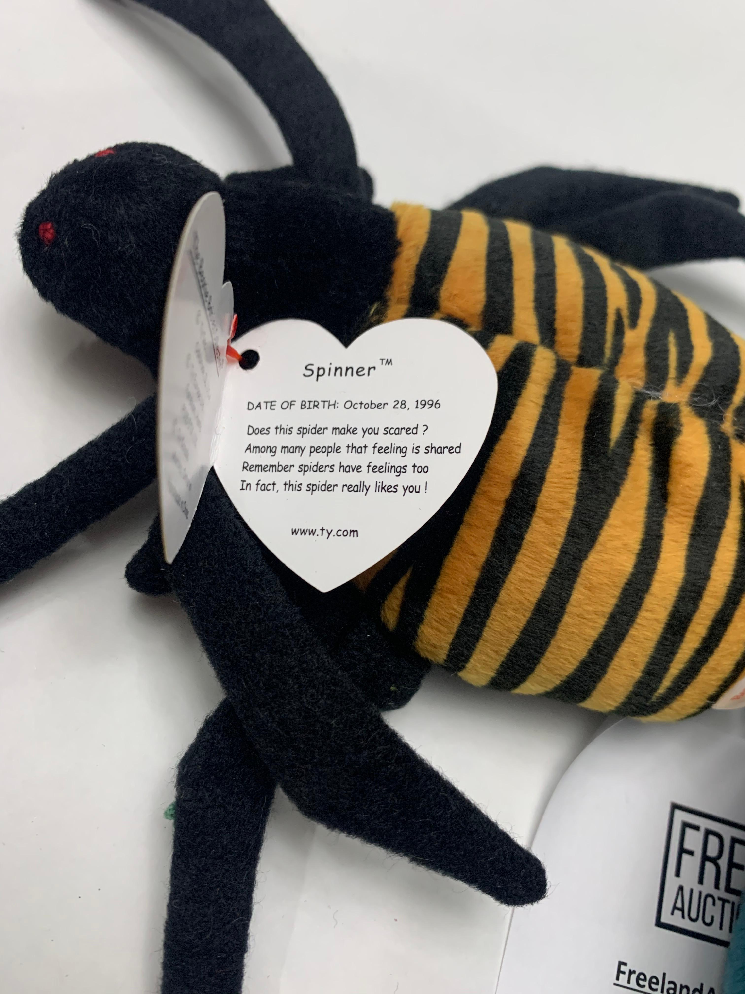 Four Beanie Babies Hissy, Iggy, Quakers, Spinner In Excellent Condition