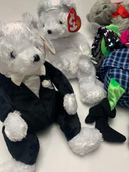 Five Beanie Babies Poofie, Scary, Beani, Bride And Groom