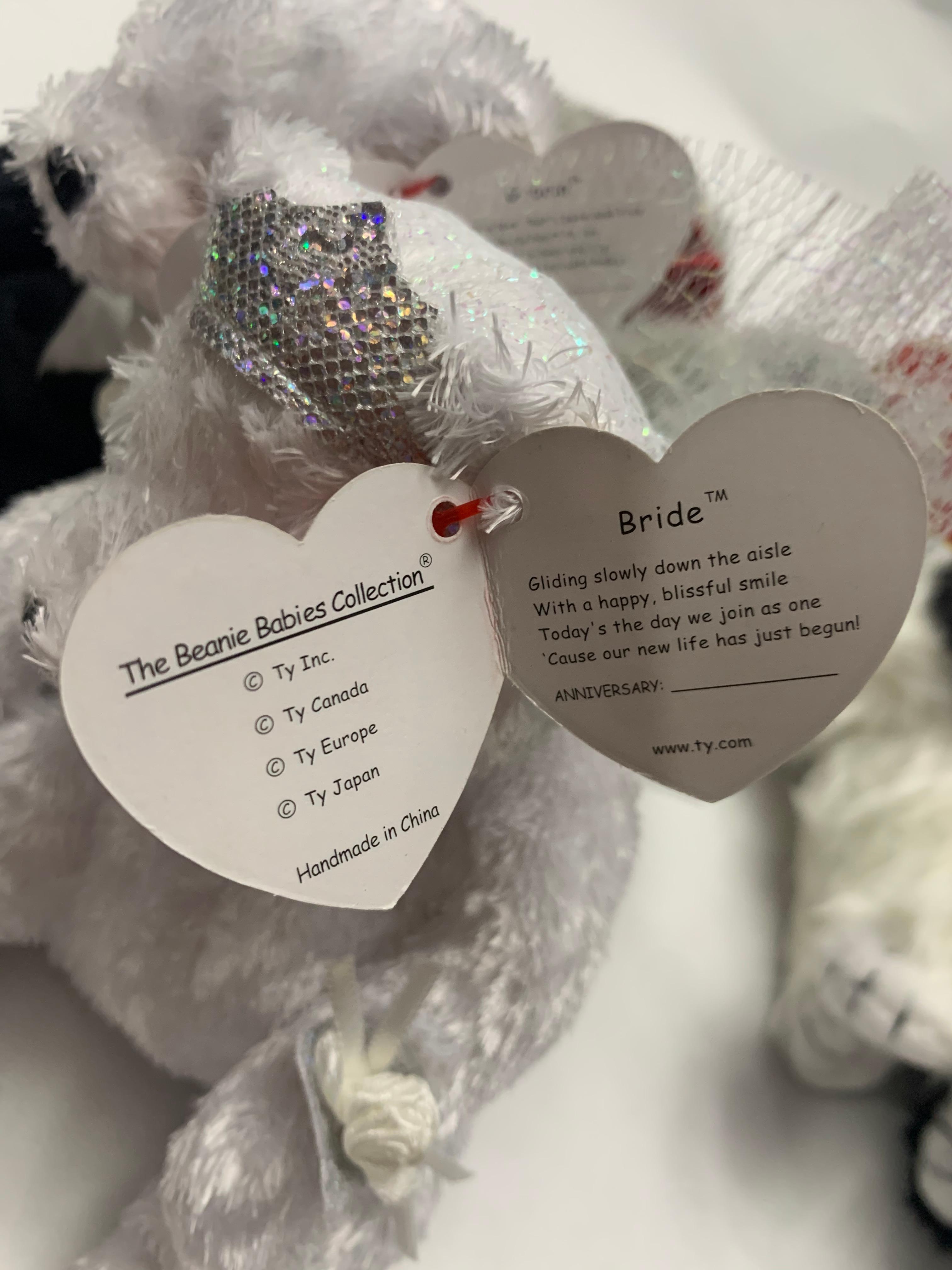 Five Beanie Babies Poofie, Scary, Beani, Bride And Groom