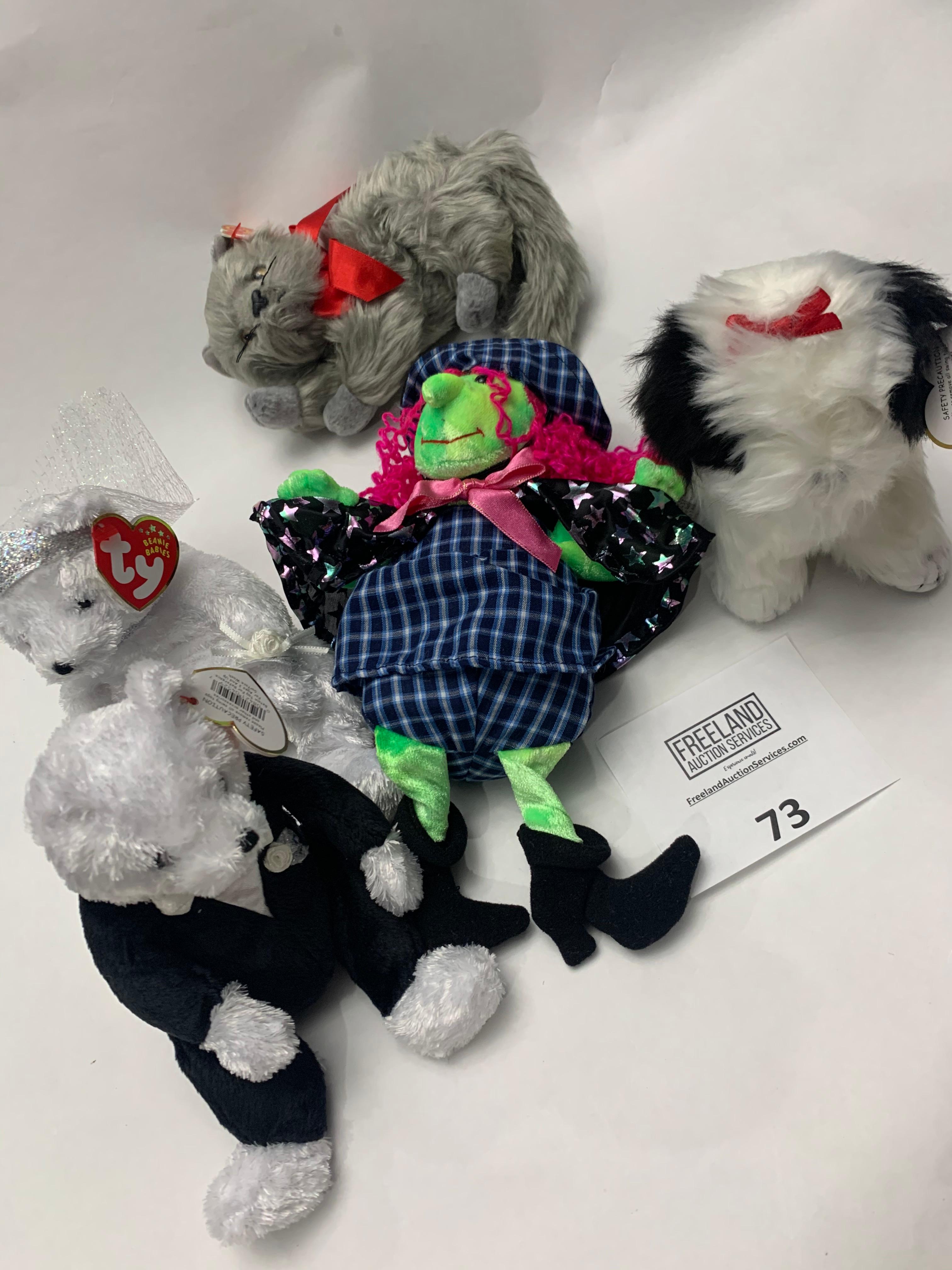 Five Beanie Babies Poofie, Scary, Beani, Bride And Groom