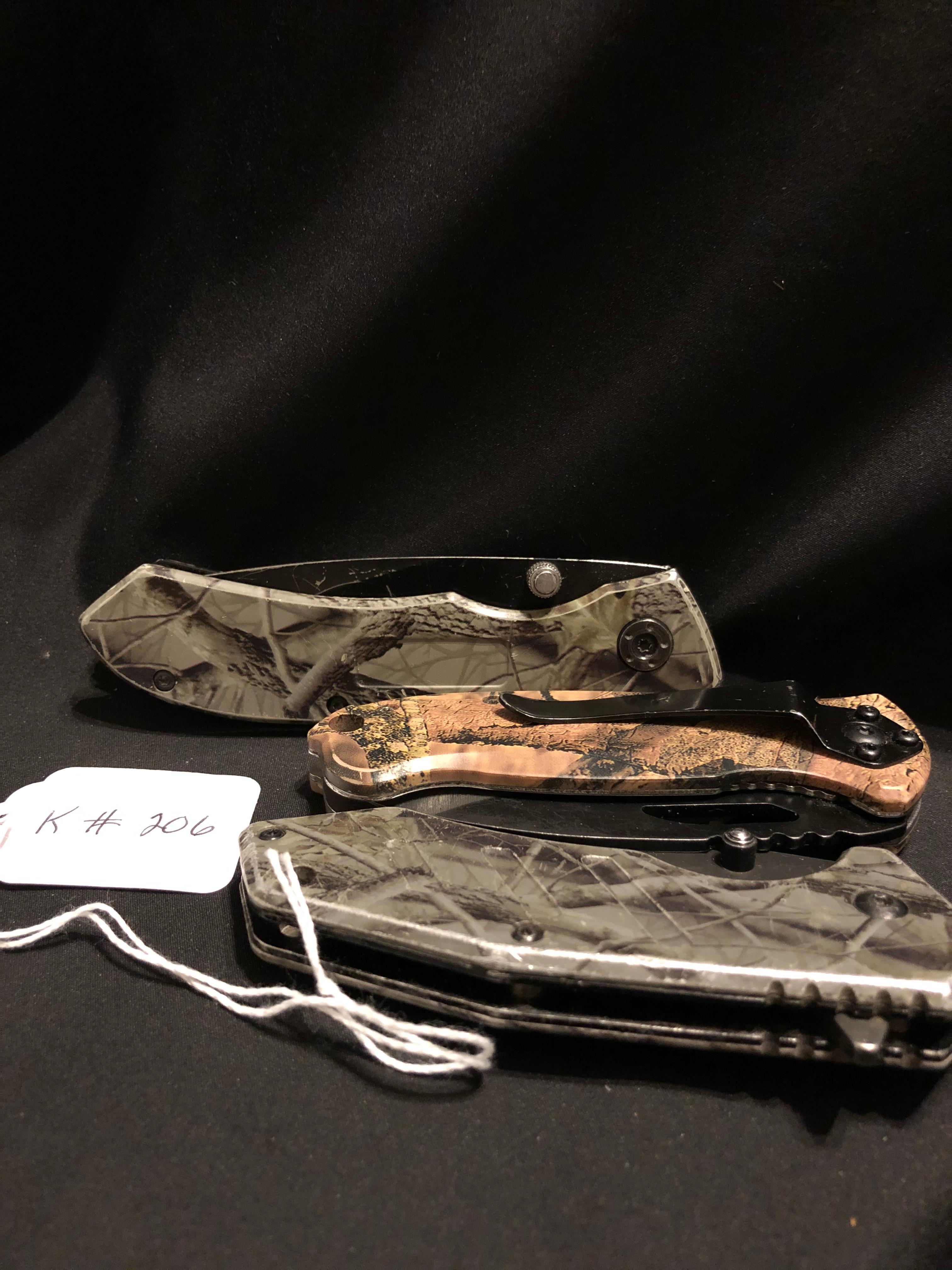 Three Camo Tactical Knives