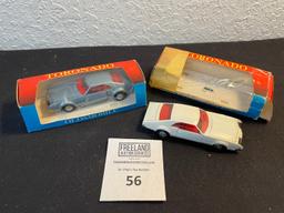 Pair of Toronado Oldsmobile TEKNO Die-Cast 933 in packages