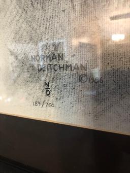 Norman Deitchman signed Mountain Man with Hawken Rifle framed print