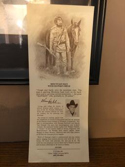 Norman Deitchman signed Mountain Man with Hawken Rifle framed print