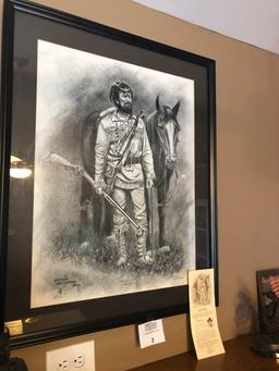 Norman Deitchman signed Mountain Man with Hawken Rifle framed print